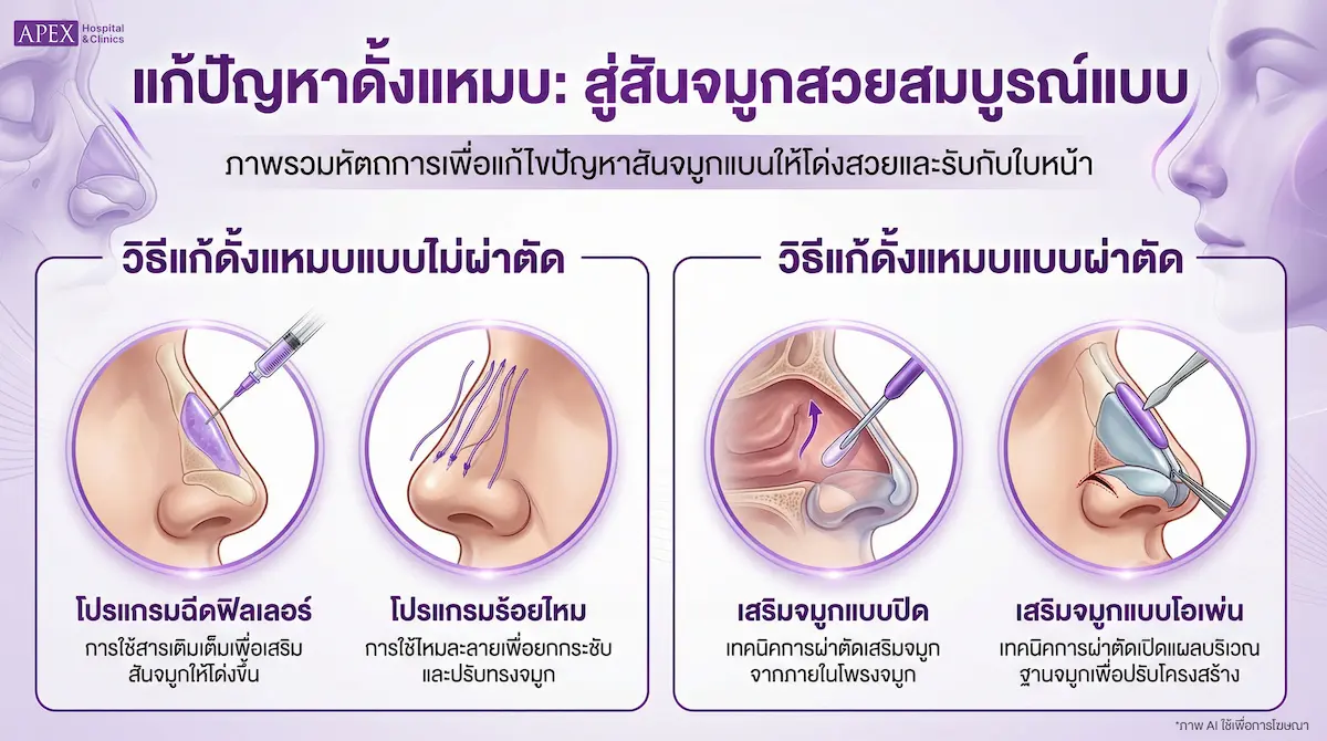 วิธีแก้ปัญหาดั้งแหมบ มีอะไรบ้าง