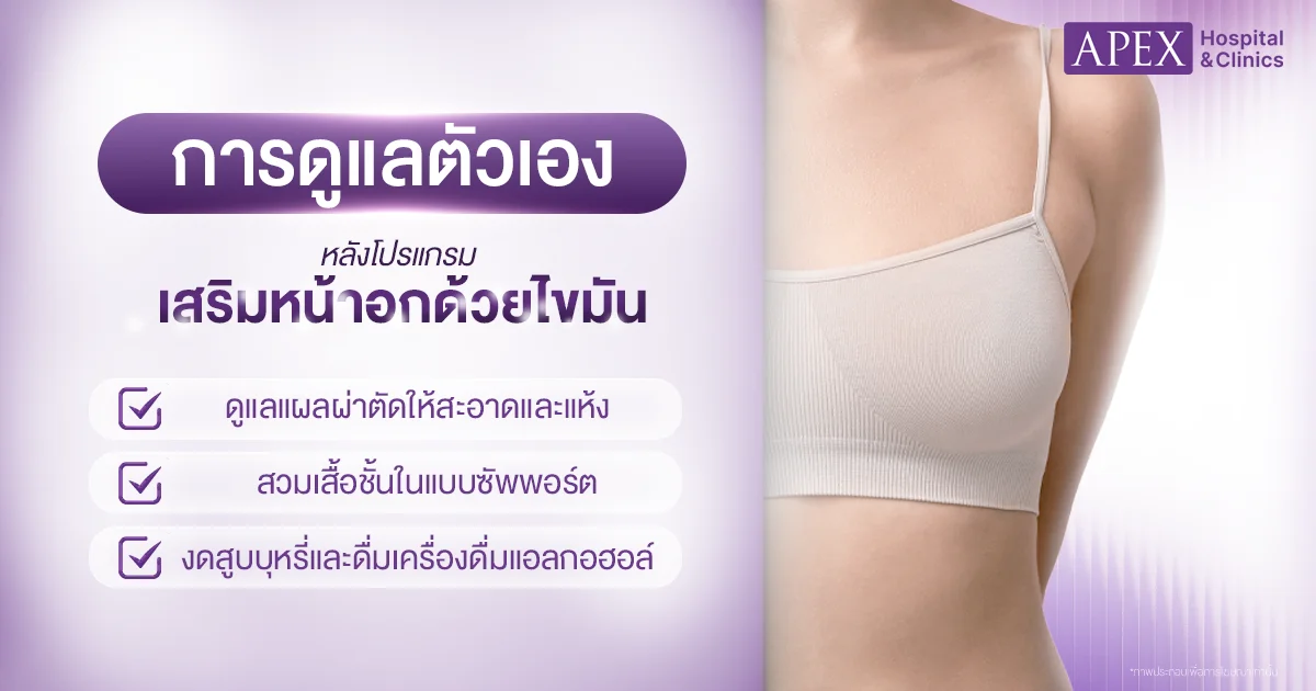 หลังเสริมหน้าอกด้วยไขมัน