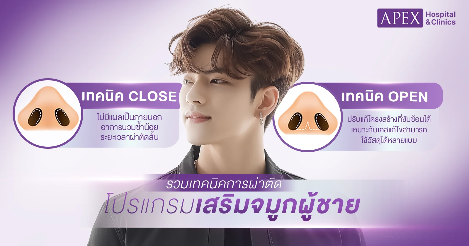 เทคนิคเสริมจมูกผู้ชาย