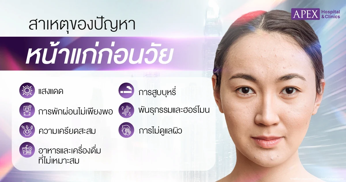 สาเหตุของปัญหาหน้าแก่ก่อนวัย