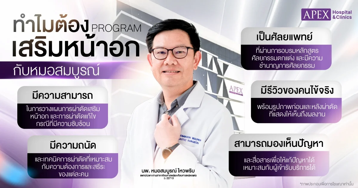 เสริมหน้าอกหมอสมบูรณ์