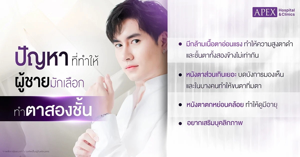 ปัญหาที่พบบ่อย ตาสองชั้นผู้ชาย