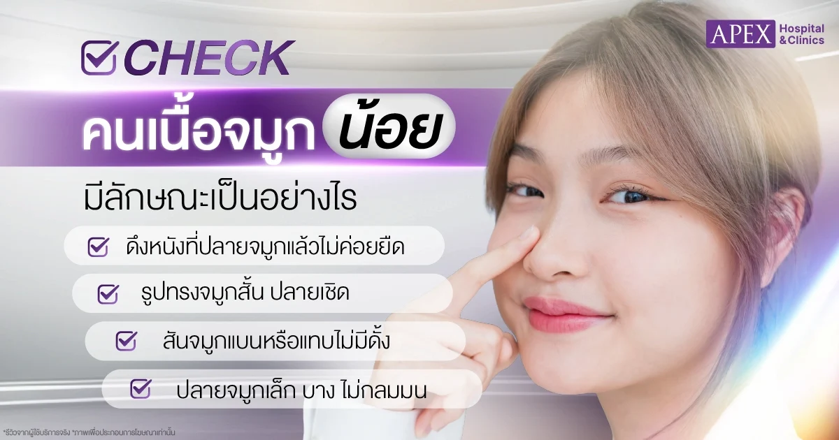 เสริมจมูกเนื้อน้อย มีลักษณะอย่างไร