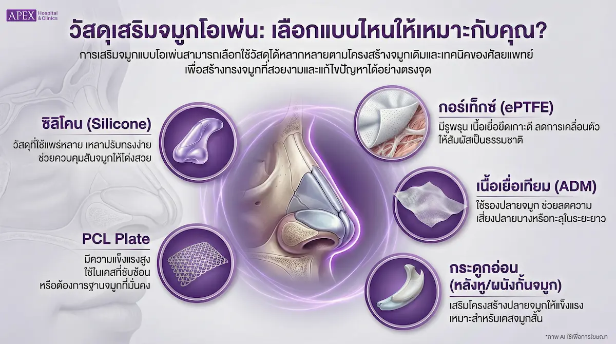 วัสดุเสริมจมูกโอเพ่น มีกี่แบบ
