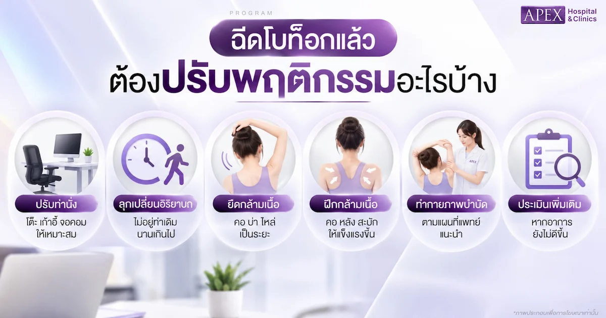 ฉีดโบท็อกคอบ่าไหลล่แล้ว ต้องปรับพฤติกรรมอะไรบ้าง